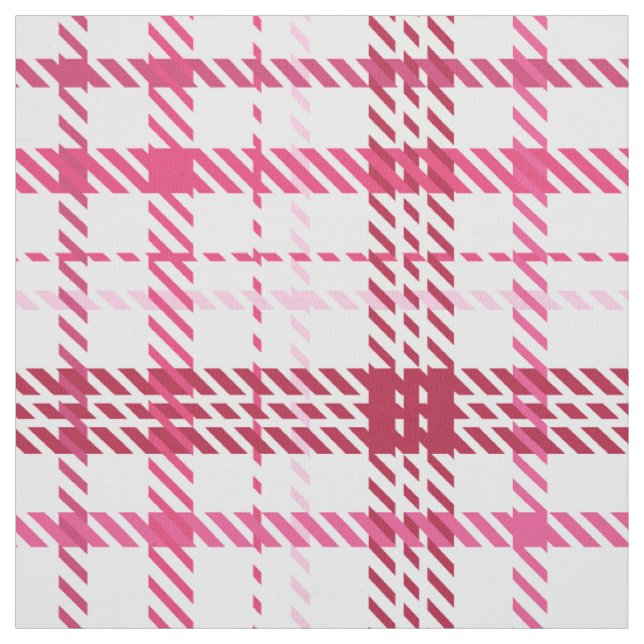 pastel pink plaid pattern red print fabric (Swatch)