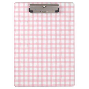 Pastel Pink Plaid – Soft Aesthetic Seamless  Clipboard