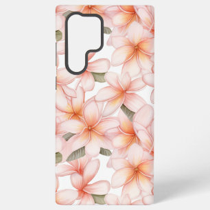 Pastel Pink Plumeria Frangipani Floral Samsung Galaxy Case