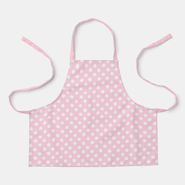 Pastel Pink  polka dots    Apron (Front)