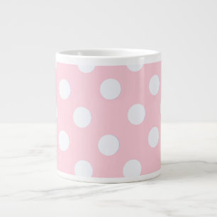 Pastel Pink  polka dots   Large Coffee Mug