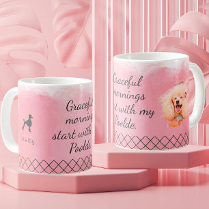 Pastel Pink Poodle Mug – Personalised Name & Photo