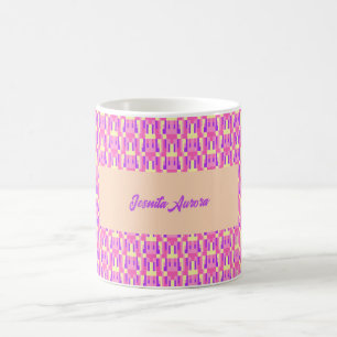 Pastel Pink Purple Geometric Pixel Block pattern Coffee Mug