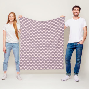 pastel pink purple love hearts polka dots pattern fleece blanket