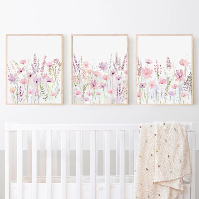 Pastel Pink Purple Meadow Wildflowers Nursery (Creator Uploaded)