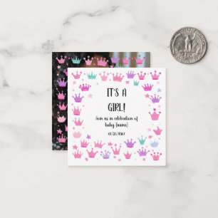 Pastel Pink Purple Princess Crown Photo Border Card