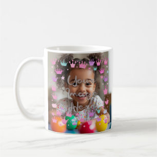 Pastel Pink Purple Princess Crown Photo Border Coffee Mug