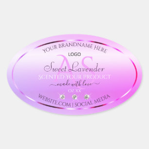 Pastel Pink Purple Product Label Monogram and Logo