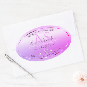 Pastel Pink Purple Product Labels Jewels Monogram
