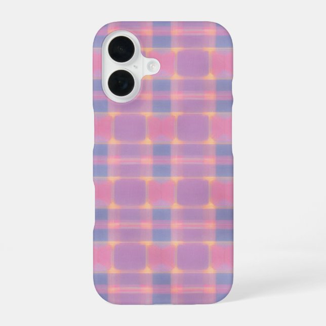 Pastel Pink & Purple Soft Plaid Phone Case (Back)
