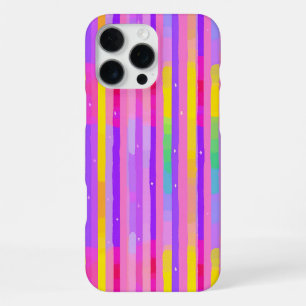 Pastel Pink Purple Stripe Pattern iPhone 16 Pro Max Case