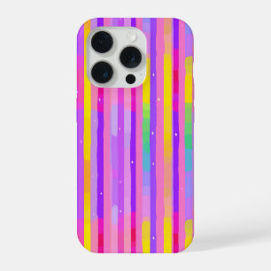 Pastel Pink Purple Stripe Pattern iPhone 15 Pro Case