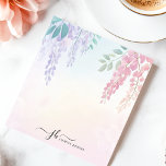 Pastel Pink Purple Wisteria Flowers Personalised Notepad<br><div class="desc">This personalised notepad features delicate cascading wisteria flowers in soft pastel hues,  creating a dreamy and elegant watercolor design. Perfect for floral lovers,  nature enthusiasts,  and those who appreciate artistic stationery. Customise the text at the bottom for a personal touch,  making it ideal for journalling,  note-taking,  or gifting.</div>