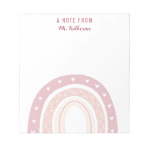 Pastel Pink Rainbow Boho  Notepad