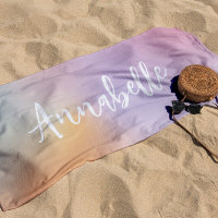 Pastel pink rainbow girly monogram simple beach to