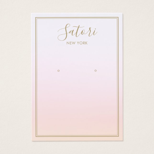 Pastel Pink Rainbow Ombre Script Earring Display (Front)