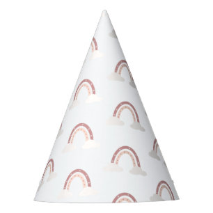 Pastel Pink Rainbow One First Birthday Party Hat