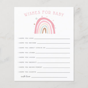 Pastel Pink Rainbow Shower Wishes for Baby Card