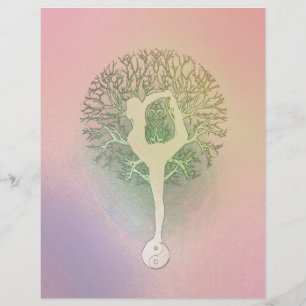 Pastel Pink Rainbow Yoga Tree Flyer