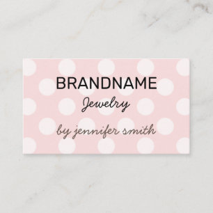 Pastel Pink Rosé 60s Polka Dots Dotted Handmade Business Card