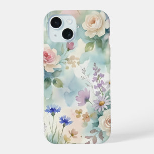 Pastel Pink Rose Floral iPhone 15 Case