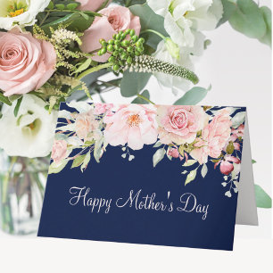 Pastel Pink Rose Flower Floral Happy Mother's Day Card
