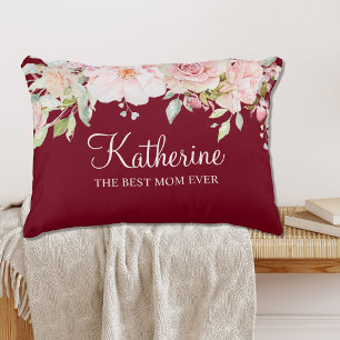 Pastel Pink Rose Flower Floral The Best Mum Ever Decorative Cushion