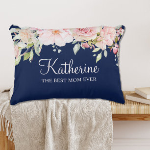 Pastel Pink Rose Flower Floral The Best Mum Ever Decorative Cushion