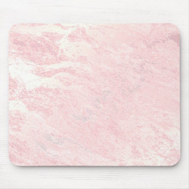 Pastel Pink Rose Gold Stone Blush Marble Mouse Mat (Front)