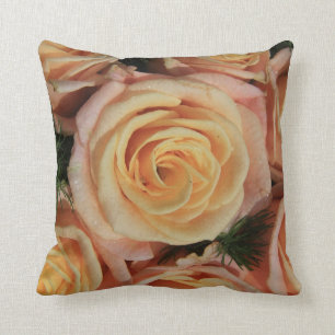 Pastel pink rose pillowm double sided cushion