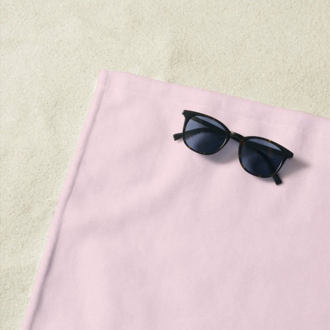 Pastel Pink Rose Solid Colour  Beach Towel (In Situ)