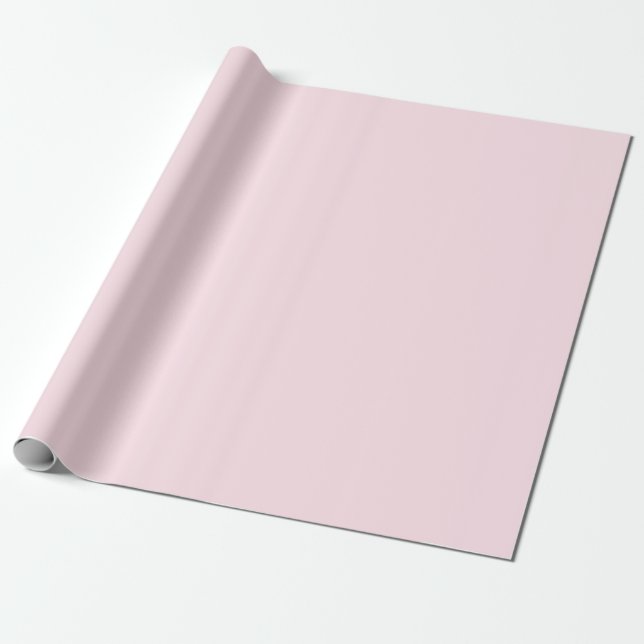 Pastel Pink Rose Solid Colour  Wrapping Paper (Unrolled)