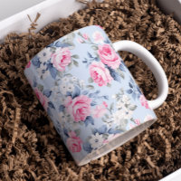 Pastel pink roses shabby chic floral pattern