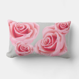 Pastel Pink Roses Throw Pillow
