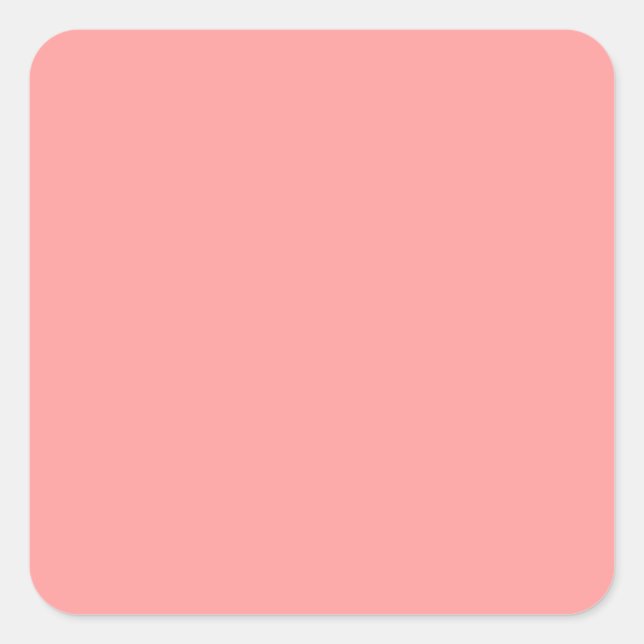 Pastel Pink Salmon Square Sticker (Front)