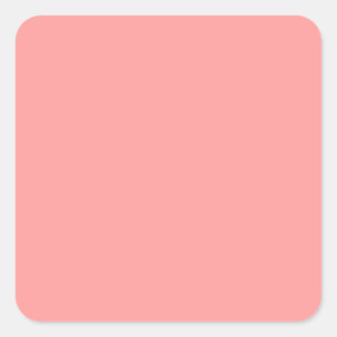 Pastel Pink Salmon Square Sticker