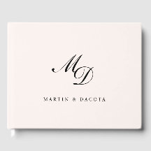Pastel Pink Script Initial Monogram Wedding