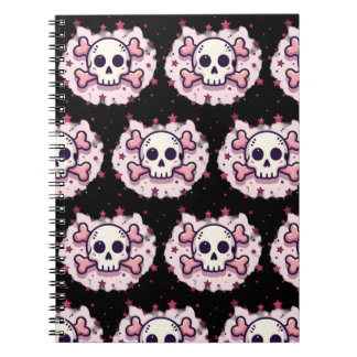 Pastel Pink Skull and Crossbones Notebook