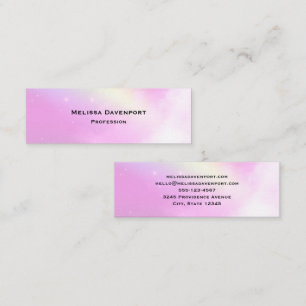 Pastel Pink Sky with Yellow Rainbow Mini Business Card