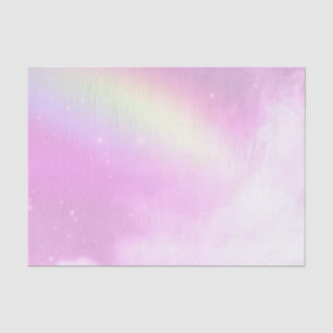 Pastel Pink Sky with Yellow Rainbow Tissue Paper