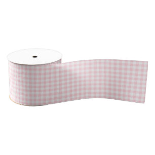 Pastel Pink Small Gingham Grosgrain Ribbon