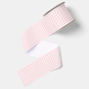 Pastel Pink Small Gingham Grosgrain Ribbon