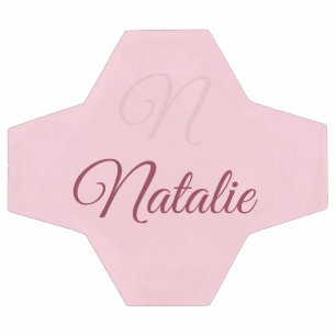 Pastel pink solid colour monogrammed football