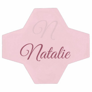Pastel pink solid colour monogrammed football