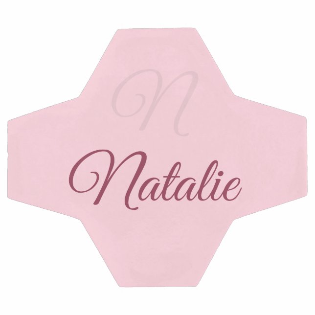 Pastel pink solid colour monogrammed football (Flat)