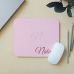 Pastel pink solid colour monogrammed mouse mat<br><div class="desc">Pastel pink solid colour ( FFD1DC )  monogrammed  mouse pad from the store of lumirala /personalise it now with her name and monogram .</div>