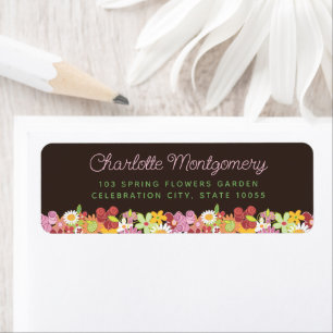 Pastel Pink Spring Flowers Garden Return Address