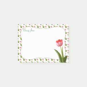 Pastel Pink Spring Tulip Floral Photography Post-it Notes