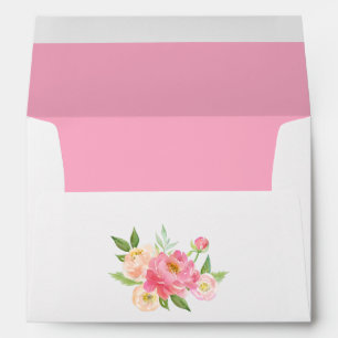 Pastel Pink Spring Wedding Envelope