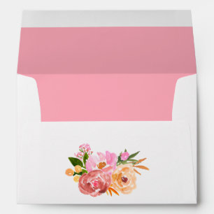 Pastel Pink Spring Wedding Floral Envelope